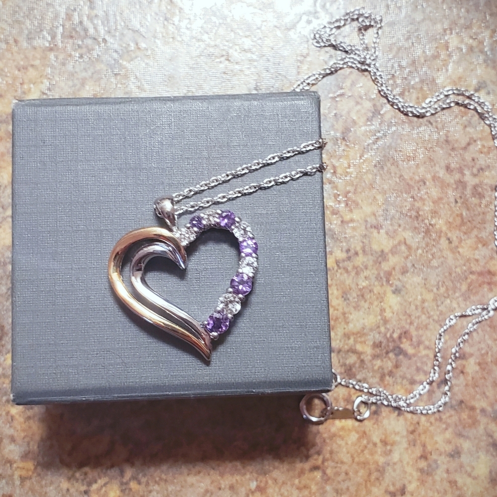 💜 Sterling silver heart pendant necklace